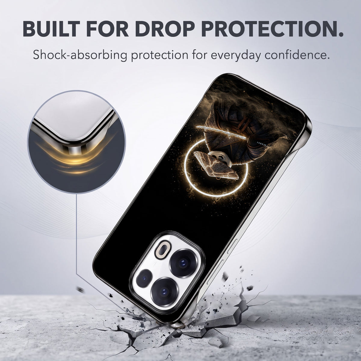 Oppo Reno 13 Pro 5G Warrior Panda Black Printed Frameless Back Case