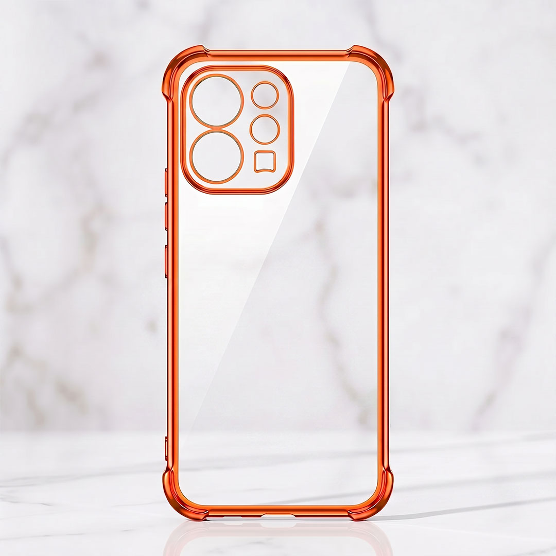 Vivo V70 5G Premium Shockproof Transparent Airbag Cosmic Orange Case