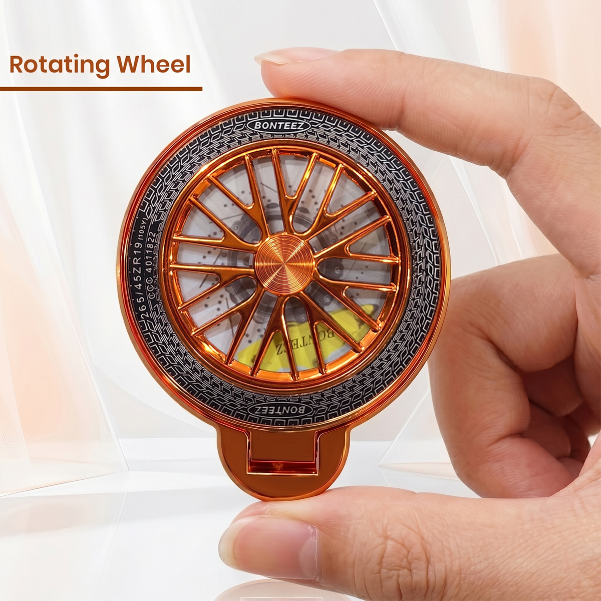 Vivo V40 Pro 5G Stress Buster Wheel Rotating Shimmer Airbag Cosmic Orange Case