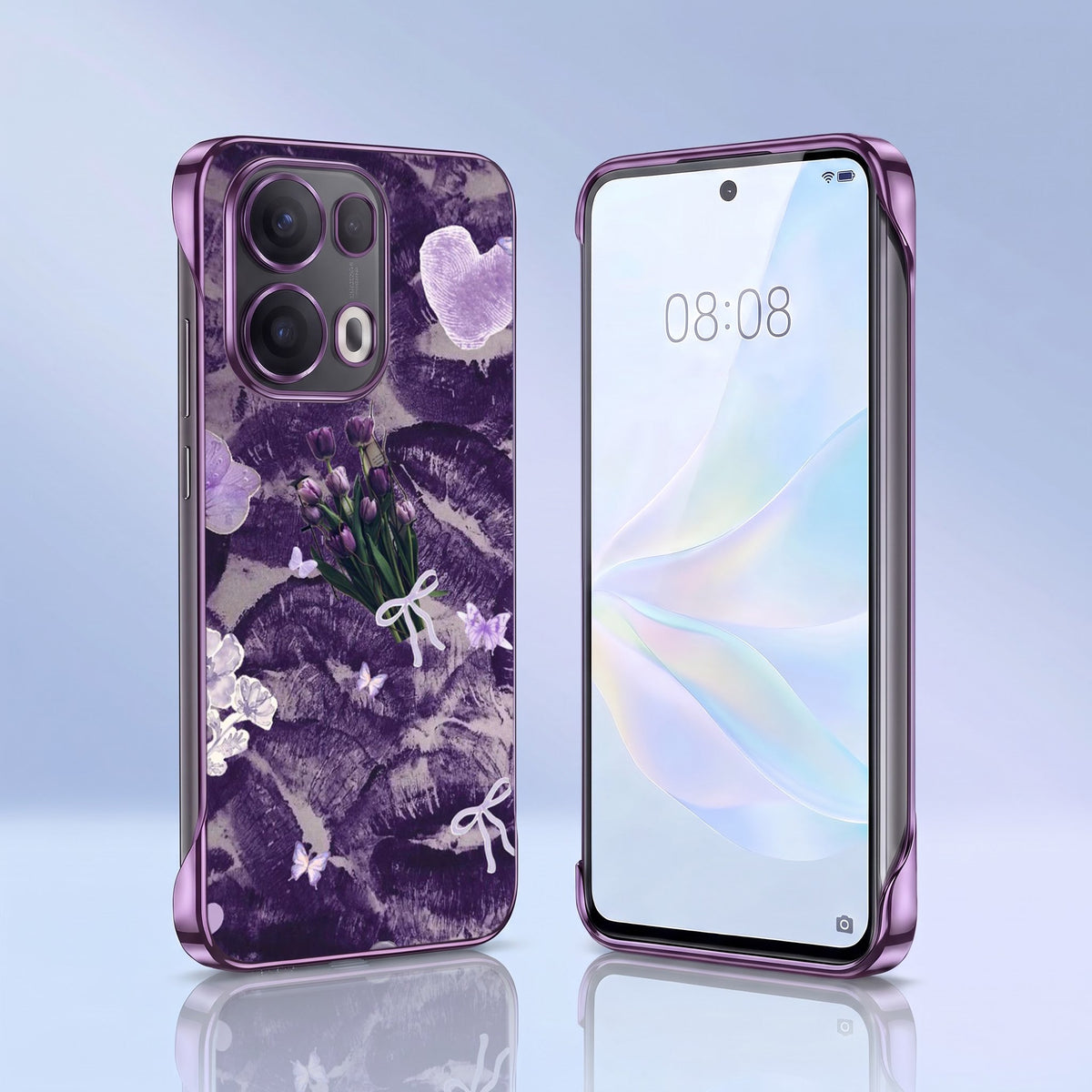 Oppo Reno 13 Pro 5G Lavender Kiss Purple Printed Frameless Back Case