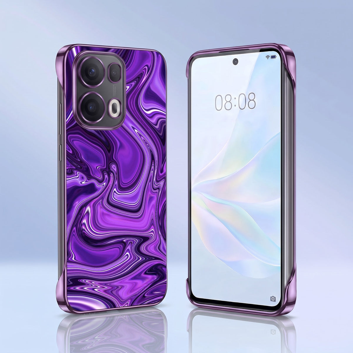 Oppo Reno 13 Pro 5G Liquid Luxe Purple Printed Frameless Back Case