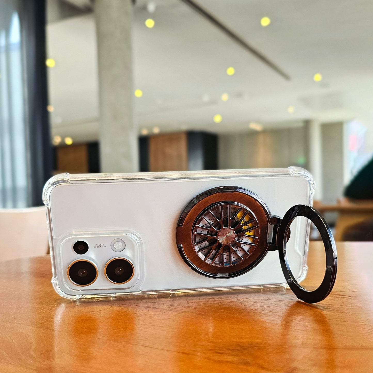 Oppo Reno 13 5G 100% Original Transparent Four Corner Stress Buster Wheel Case