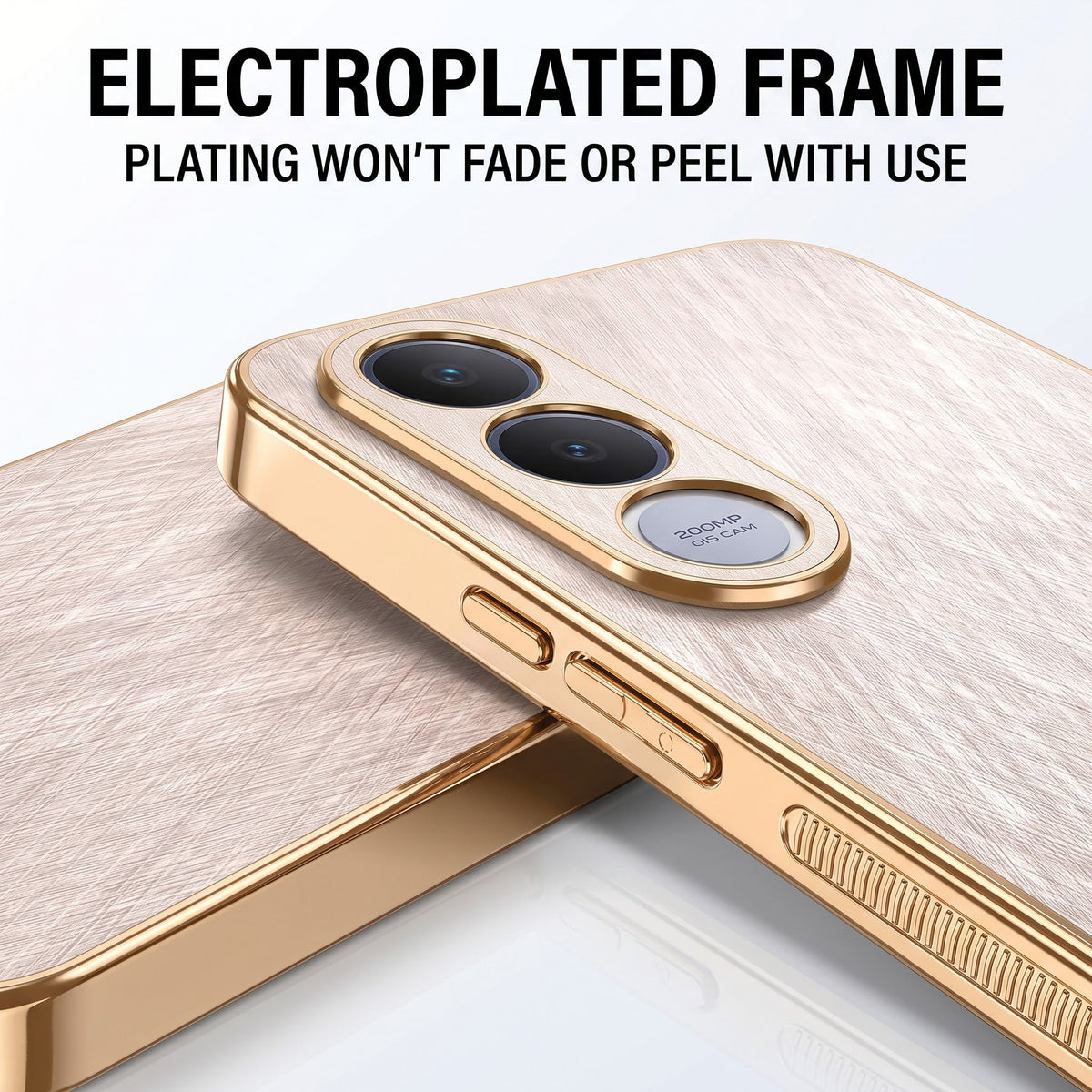 Vivo V70 FE 5G Premium Electroplated Frame Gold Thread Pattern Soft Case