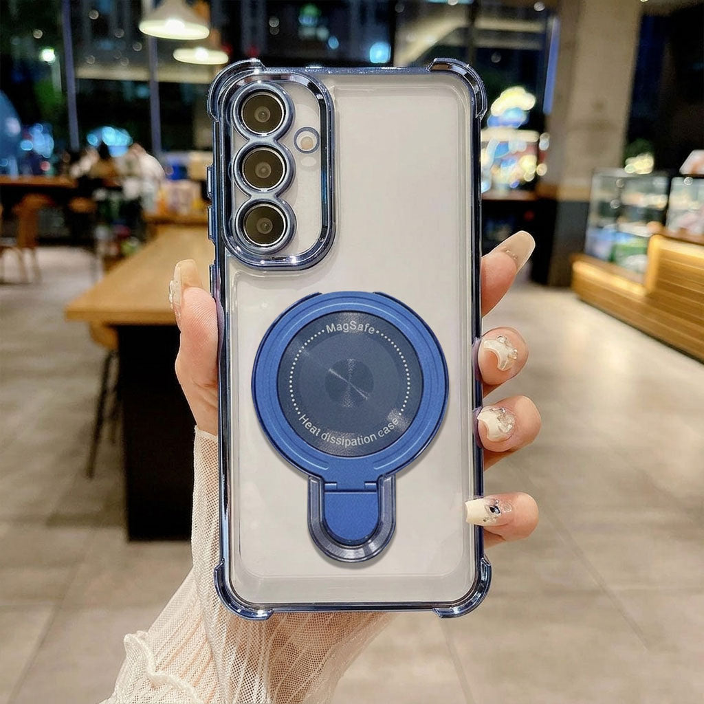 Samsung Galaxy A15 5G Luxury Four Corner Invincible Bracket Ring Stand Case