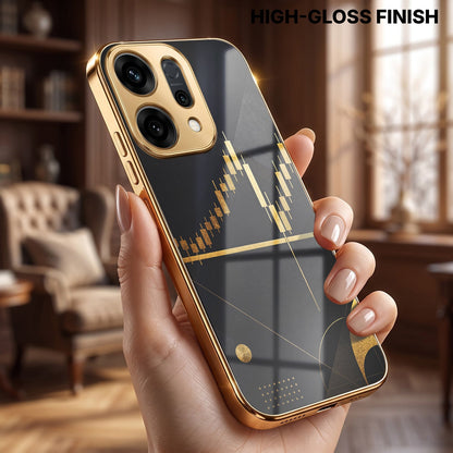 Oppo Reno 14 5G Trading Candles Gold Electroplated Glass Phone Back Case