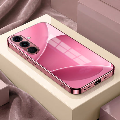 Samsung Galaxy A56 5G Luxury Glossy Wave Pink Electroplated Glass Phone Back Case
