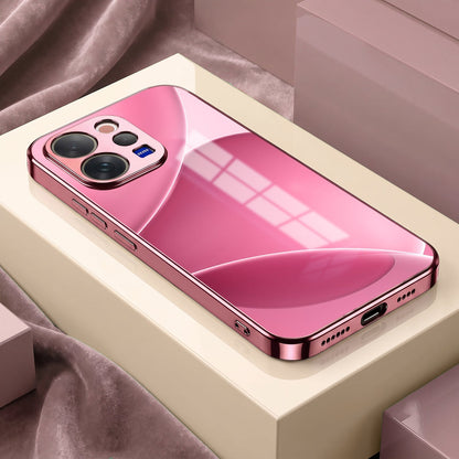 Vivo V70 5G Luxury Glossy Wave Pink Electroplated Glass Phone Back Case
