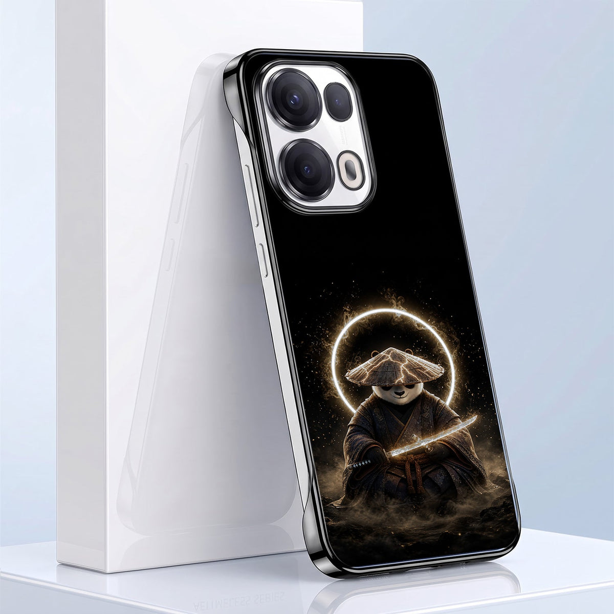 Oppo Reno 13 Pro 5G Warrior Panda Black Printed  Frameless Back Case