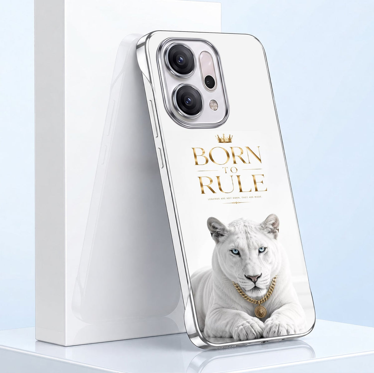 Oppo Reno 14 5GBorn To Rule White Printed  Frameless Back Case
