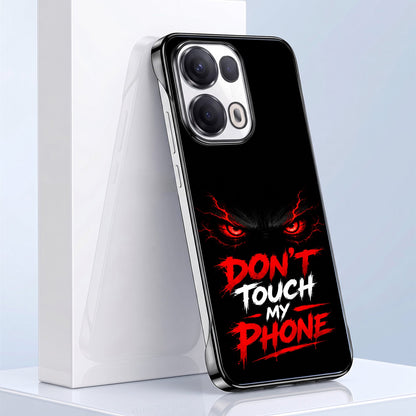 Oppo Reno 13 Pro 5G Don't Touch My Phone Black Printed Frameless Back Case
