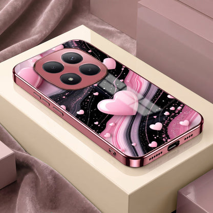 Redmi Note 15 Pro+ 5G Love Sparkle Pink Electroplated Glass Phone Back Case