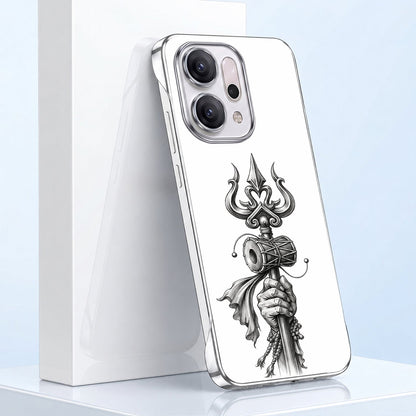 Oppo Reno 14 5G Trisul White Printed  Frameless Back Case