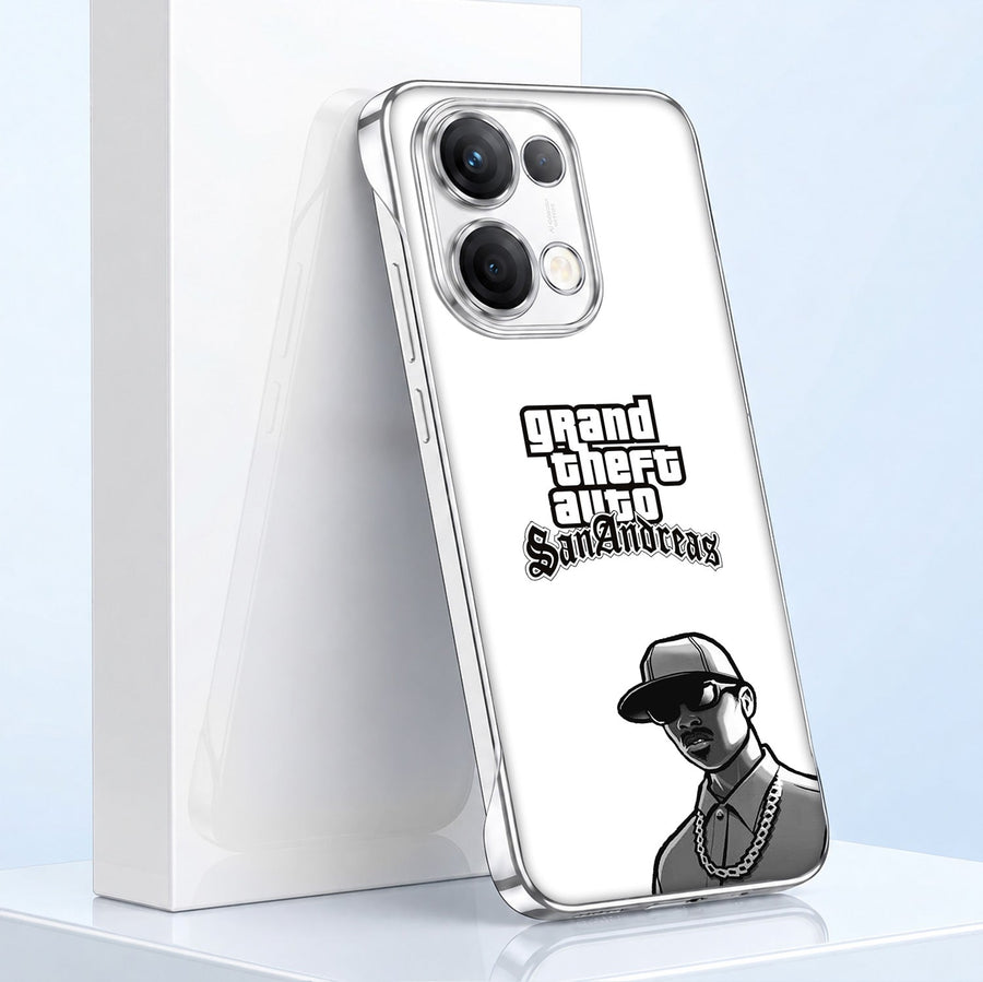 Oppo Reno 13 5G Gangster Vibe White Printed  Frameless Back Case