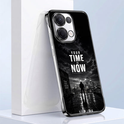 Oppo Reno 13 5G Your Time Black Printed  Frameless Back Case