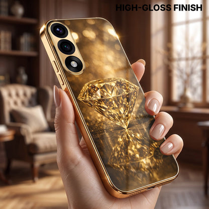 Oneplus Nord 5 5G Golden Diamond Gold Electroplated Glass Phone Back Case