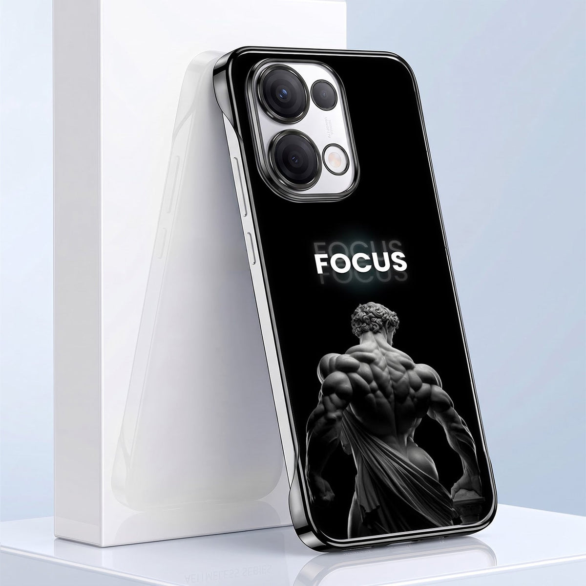 Oppo Reno 13 5G Focus Black Printed  Frameless Back Case