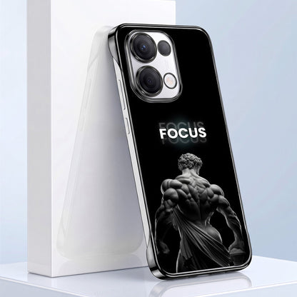 Oppo Reno 13 5G Focus Black Printed  Frameless Back Case