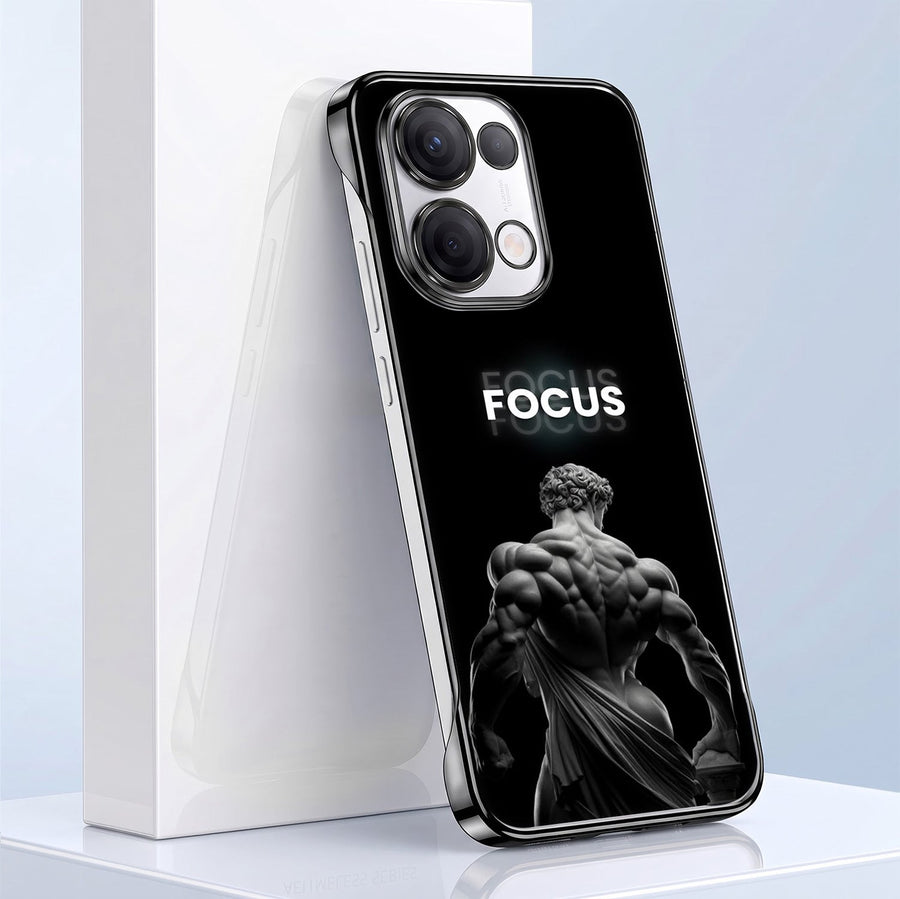 Oppo Reno 13 5G Focus Black Printed  Frameless Back Case