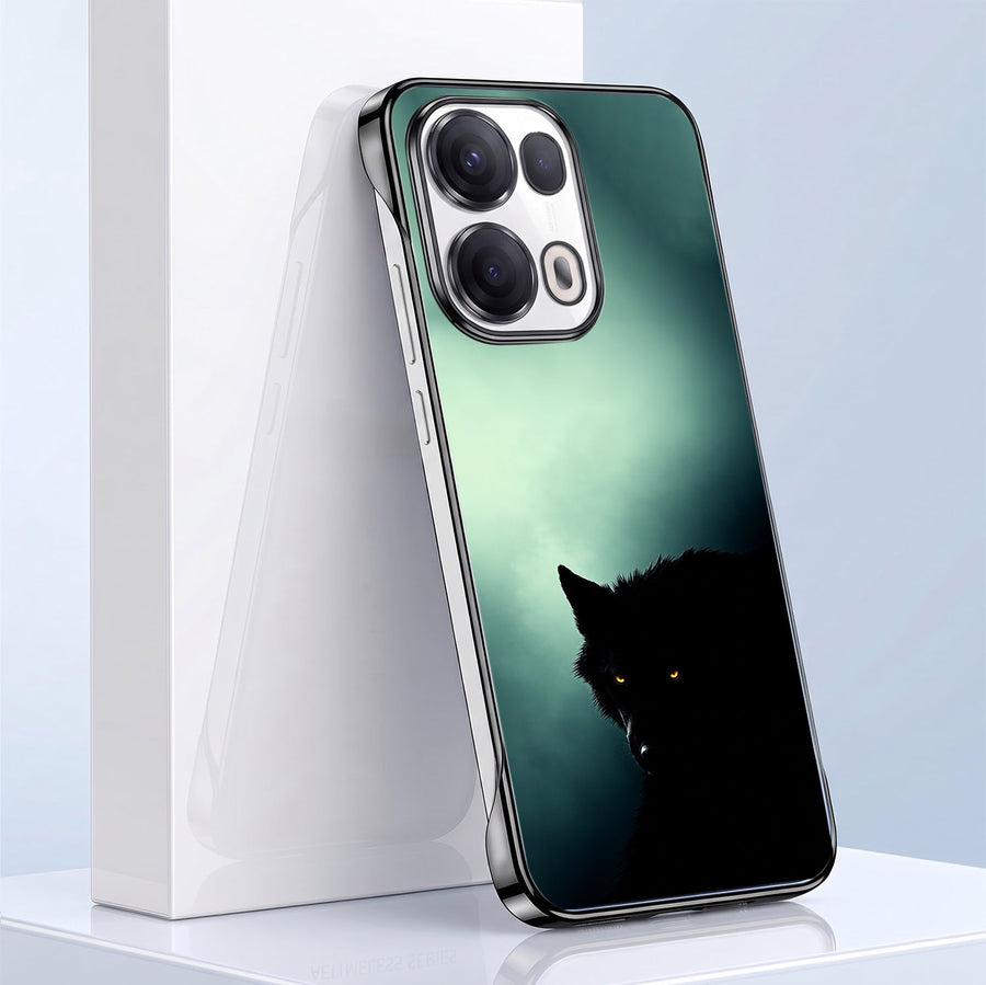 Oppo Reno 13 Pro 5G Wild Wolf Black Printed  Frameless Back Case
