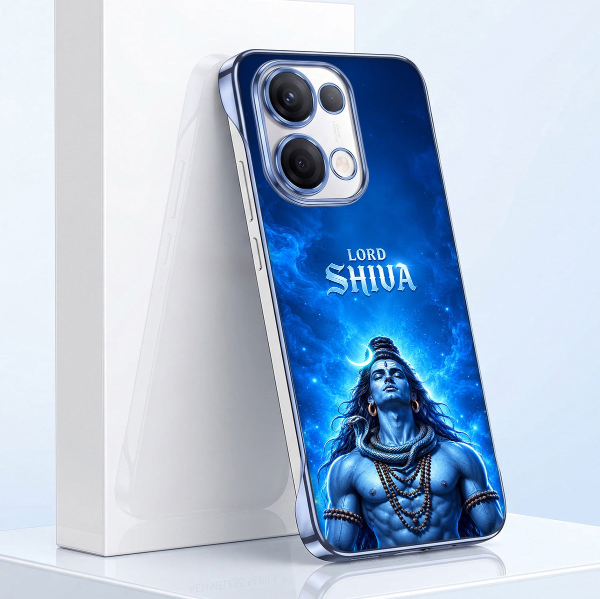 Oppo Reno 13 5G Lord Shiva Blue Printed  Frameless Back Case