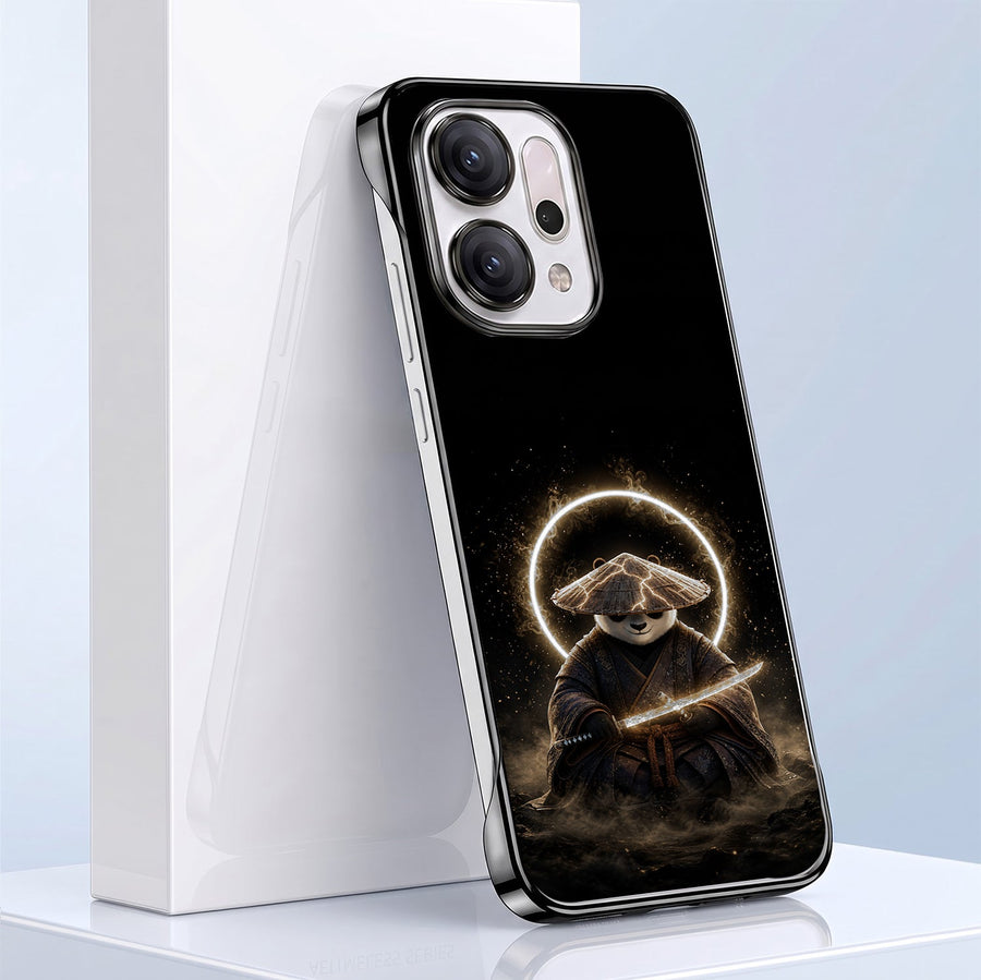Oppo Reno 14 5G Warrior Panda Black Printed  Frameless Back Case