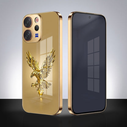 Vivo V70 5G Golden Eagle Gold Electroplated Glass Phone Back Case