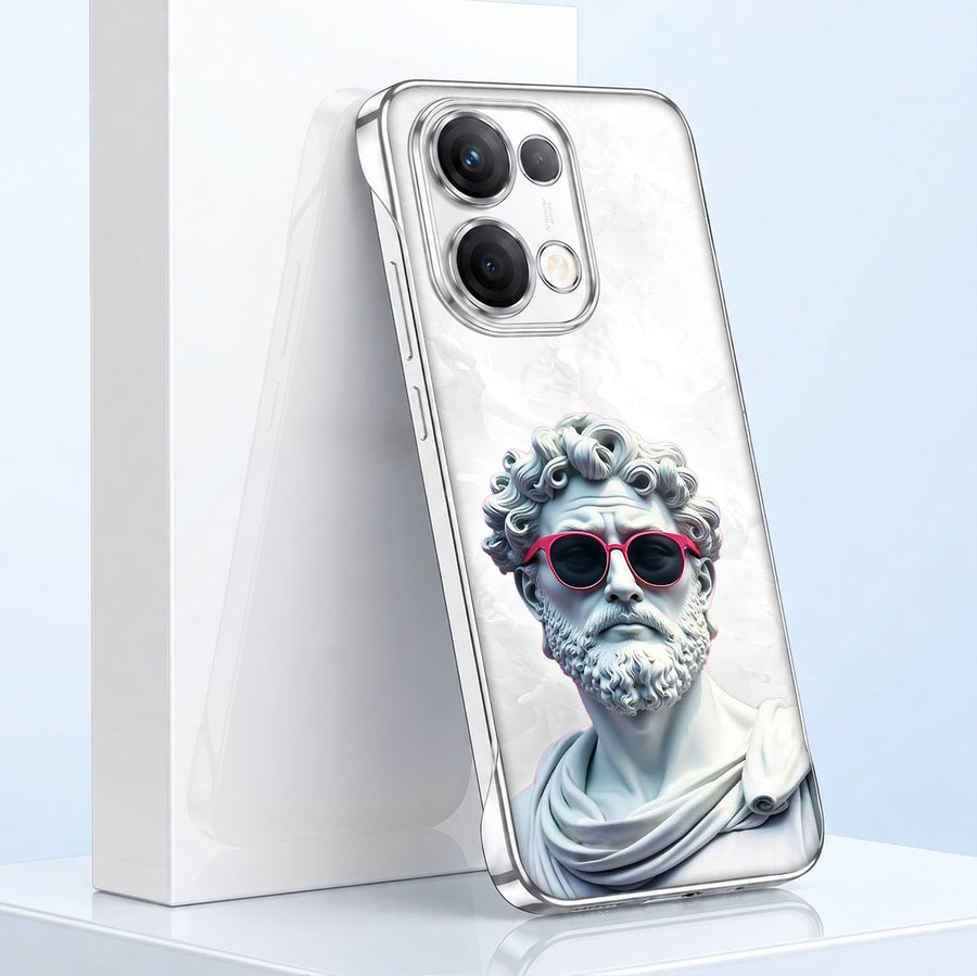 Oppo Reno 13 5G Mythic Aura White Printed  Frameless Back Case