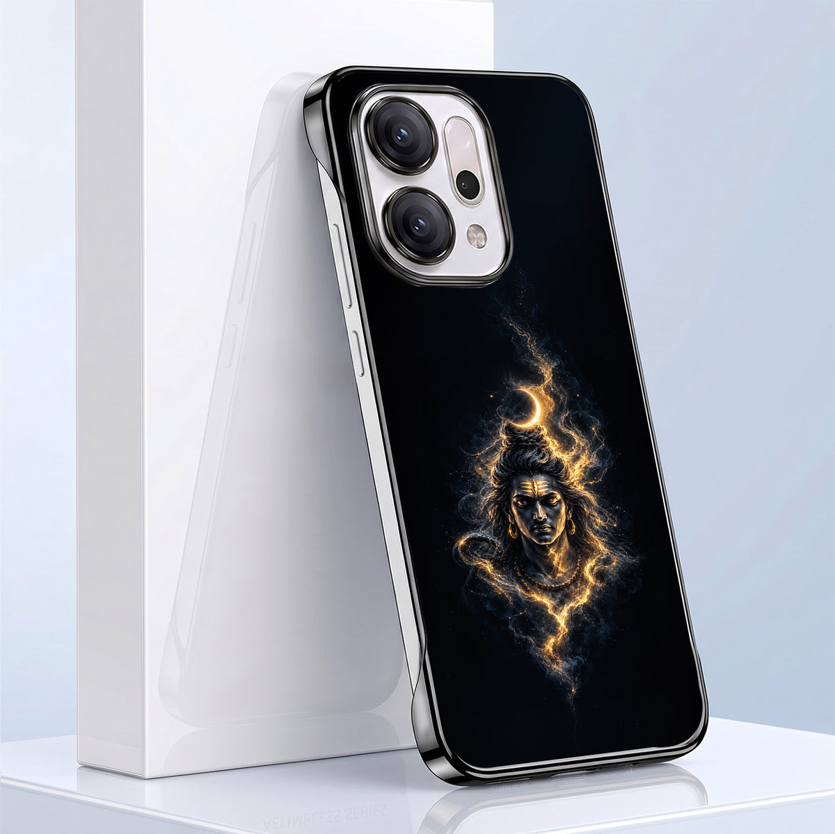 Oppo Reno 14 5G Devine Mahadev Black Printed  Frameless Back Case