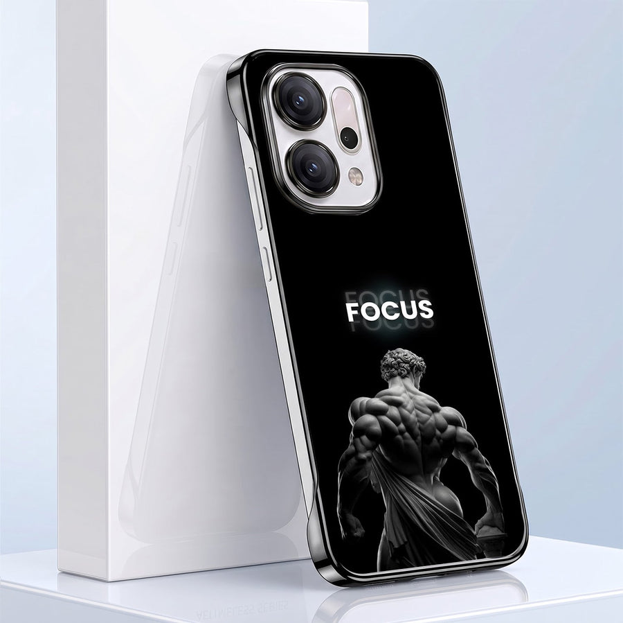 Oppo Reno 14 5G Focus Black Printed  Frameless Back Case