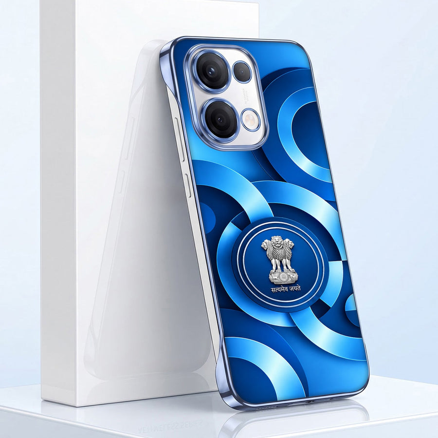 Oppo Reno 13 5G My Emblem Blue Printed  Frameless Back Case