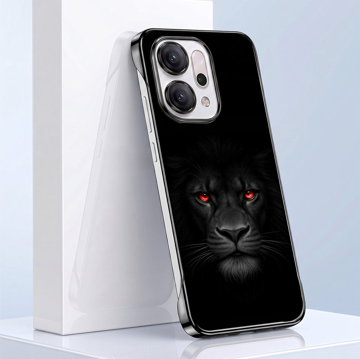 Oppo Reno 14 5G Lion Face Black Printed  Frameless Back Case
