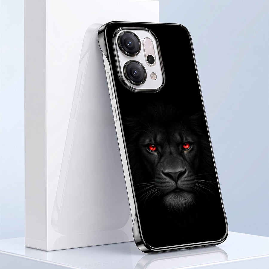 Oppo Reno 14 5G Lion Face Black Printed  Frameless Back Case
