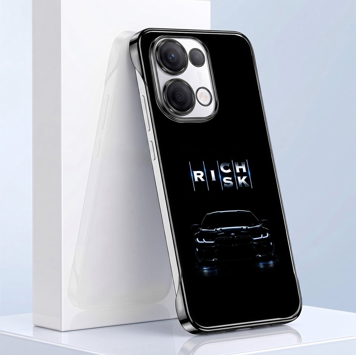 Oppo Reno 13 5G Risk Black Printed  Frameless Back Case