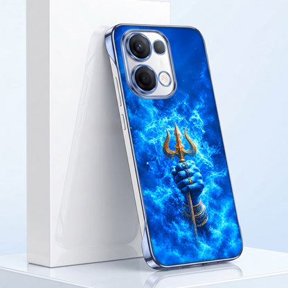 Oppo Reno 13 5G Shiva Trisul Blue Printed  Frameless Back Case