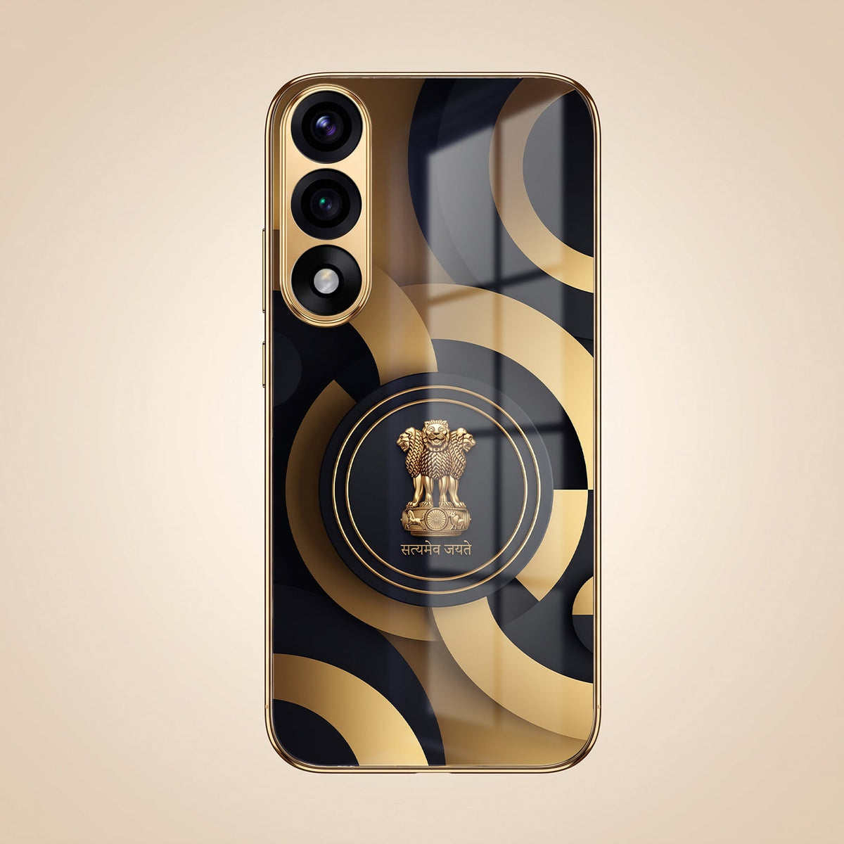 Oneplus Nord 5 5G Royal Emblem Gold Electroplated Glass Phone Back Case