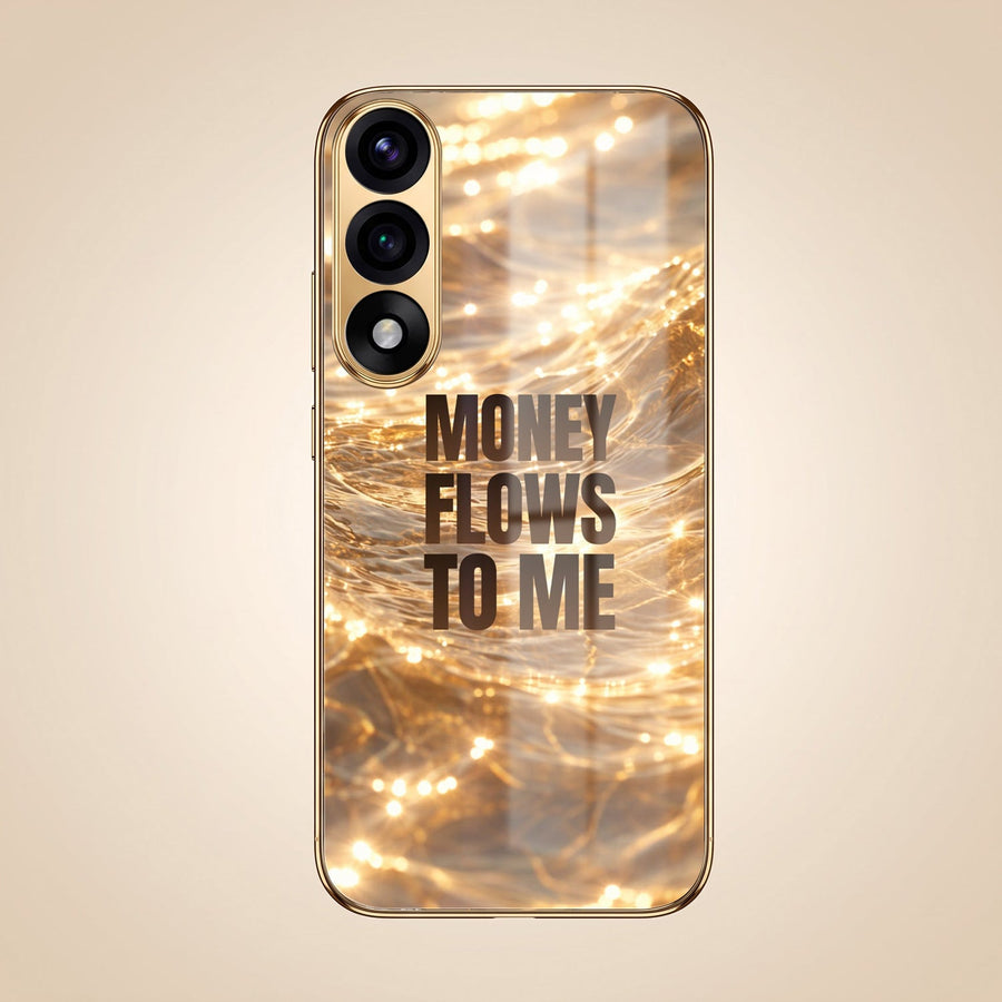 Oneplus Nord 5 5G Money Flows To Me Gold Electroplated Glass Phone Back Case