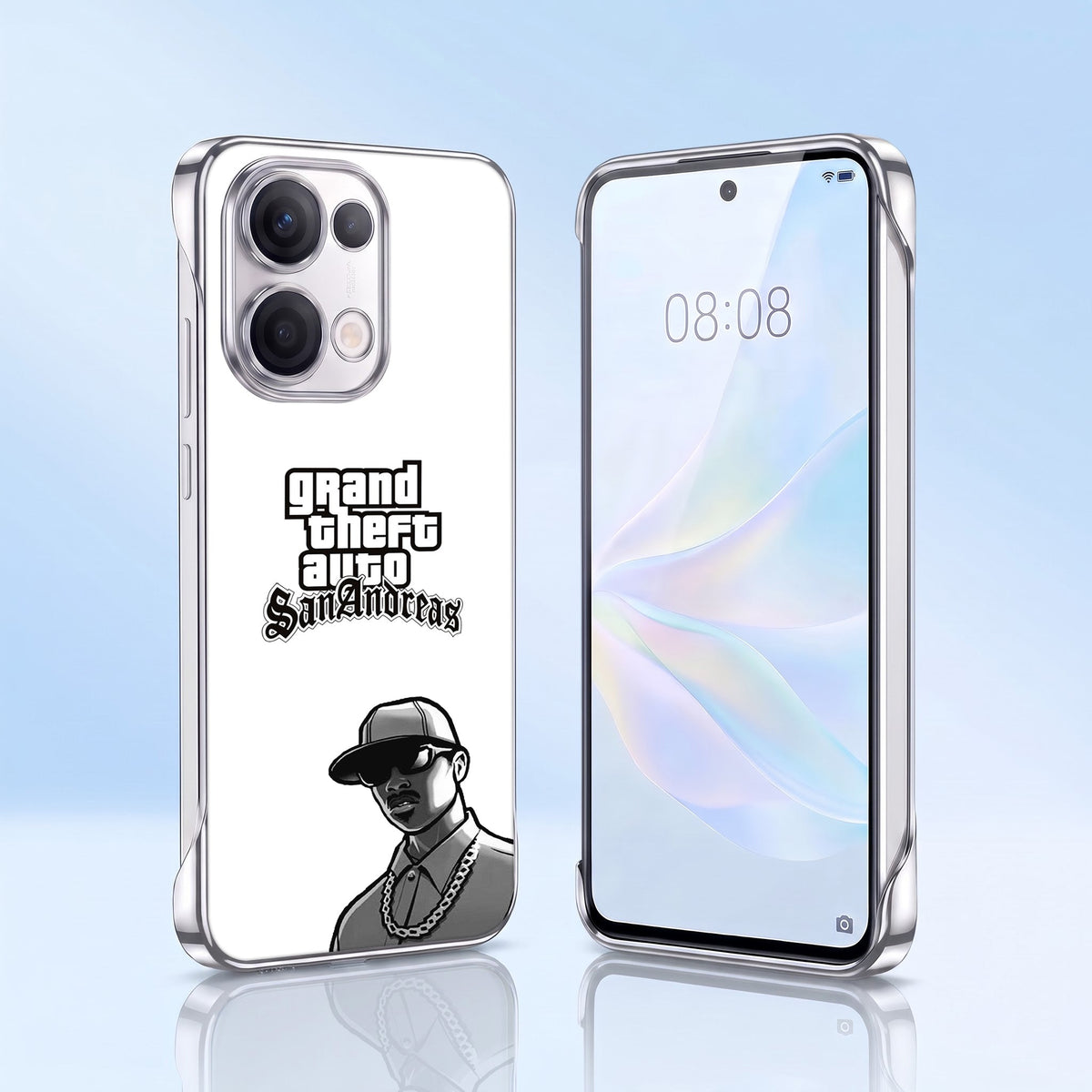 Oppo Reno 13 5G Gangster Vibe White Printed  Frameless Back Case