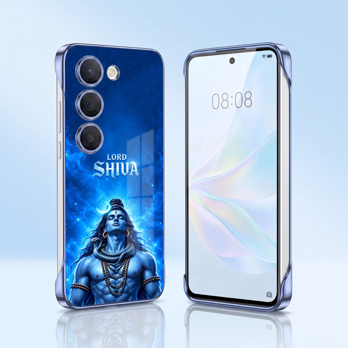 Samsung Galaxy S23+ 5G Lord Shiva Blue Printed  Frameless Back Case