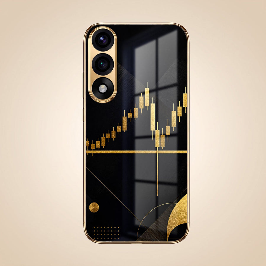 Oneplus Nord 5 5G Trading Candles Gold Electroplated Glass Phone Back Case