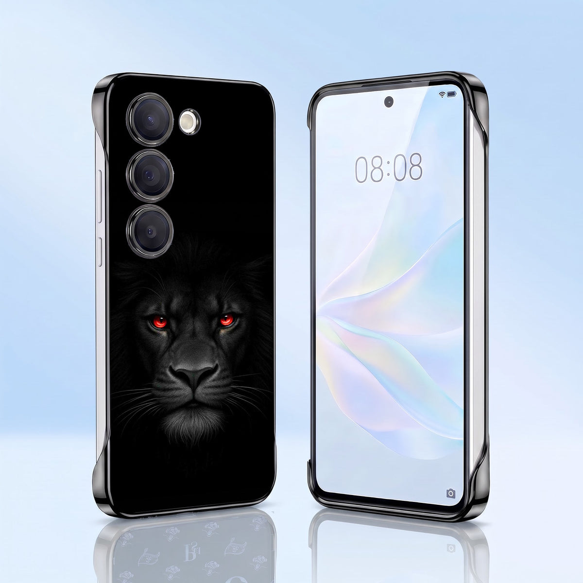 Samsung Galaxy S23+ 5G Lion Face Black Printed  Frameless Back Case