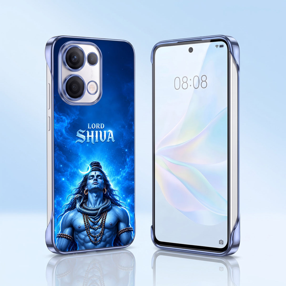 Oppo Reno 13 5G Lord Shiva Blue Printed  Frameless Back Case