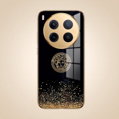 Vivo X300 Pro 5G Medusa Head Gold Electroplated Glass Phone Back Case