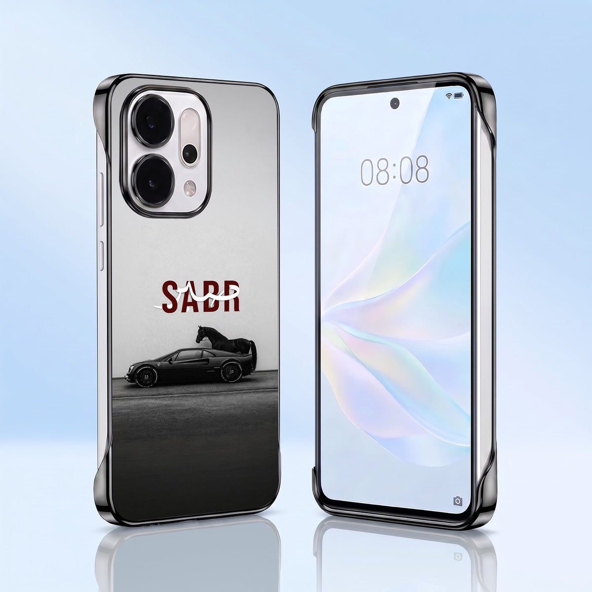 Oppo Reno 14 5G SABR Black Printed  Frameless Back Case