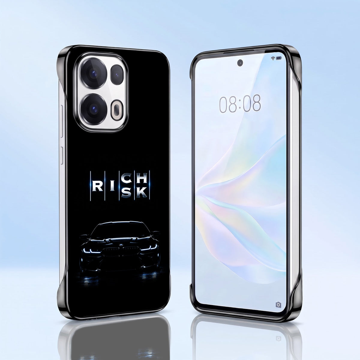Oppo Reno 13 Pro 5G Risk Black Printed  Frameless Back Case