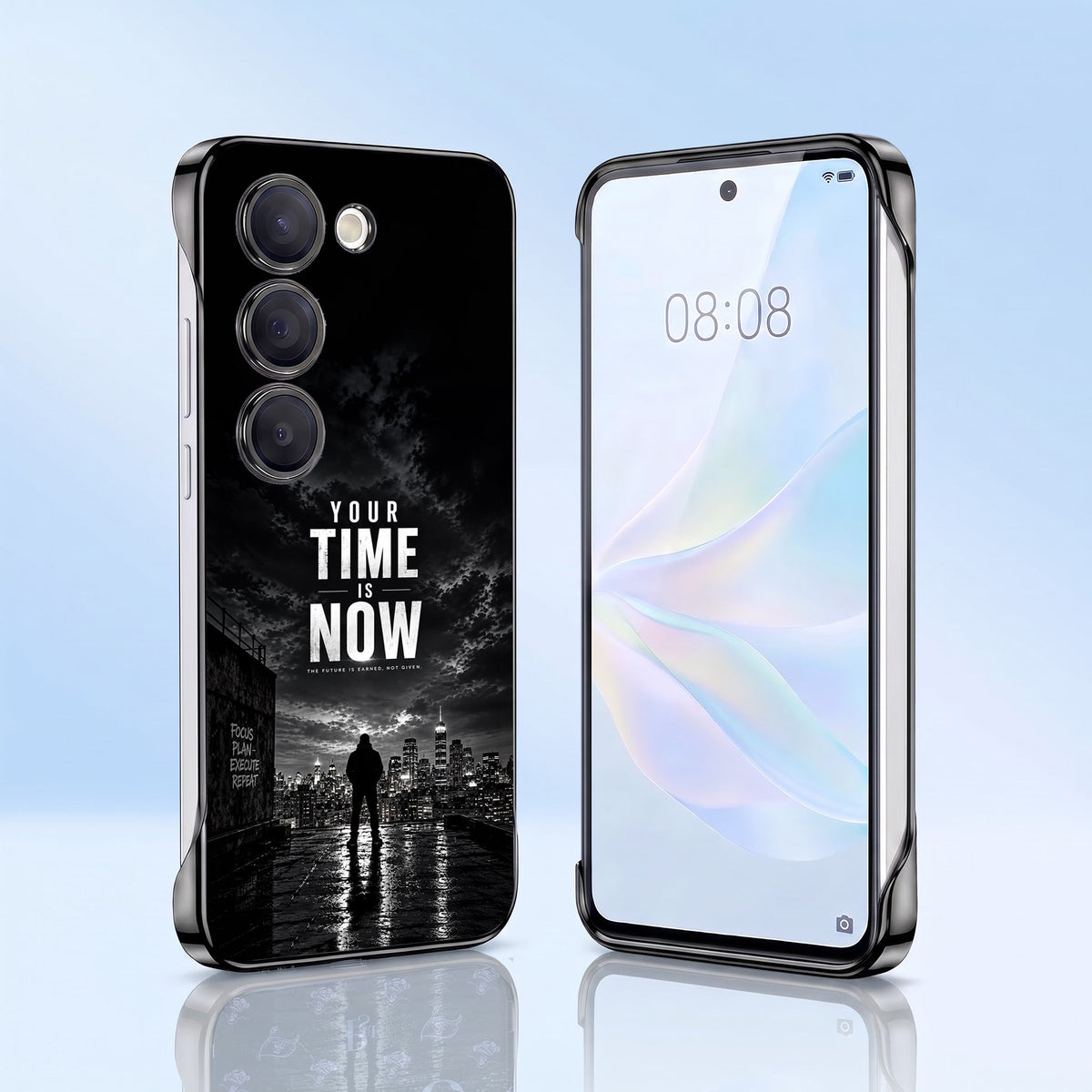 Samsung Galaxy S23+ 5G Your Time Black Printed  Frameless Back Case