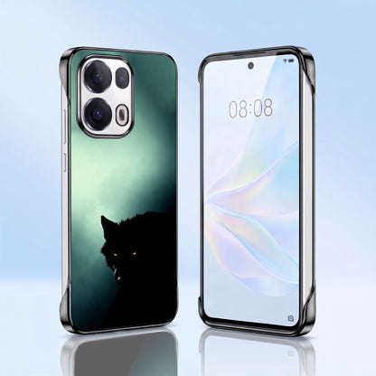 Oppo Reno 13 Pro 5G Wild Wolf Black Printed  Frameless Back Case