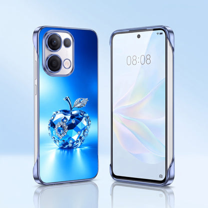 Oppo Reno 13 5G Luxery Apple Blue Printed  Frameless Back Case