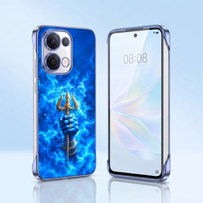 Oppo Reno 13 5G Shiva Trisul Blue Printed  Frameless Back Case
