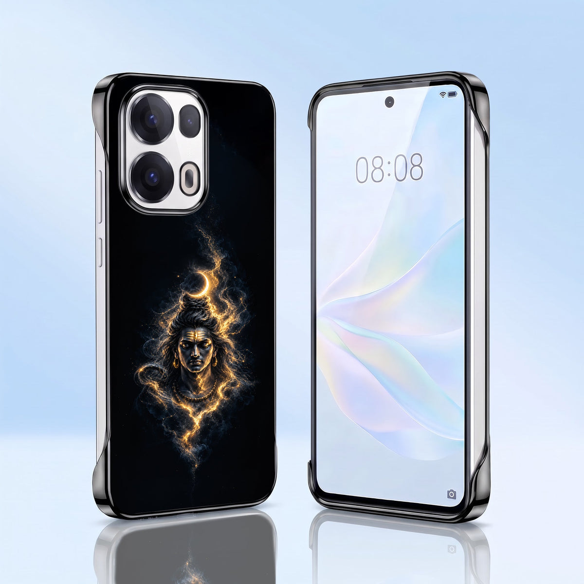 Oppo Reno 13 Pro 5G Devine Mahadev Black Printed  Frameless Back Case