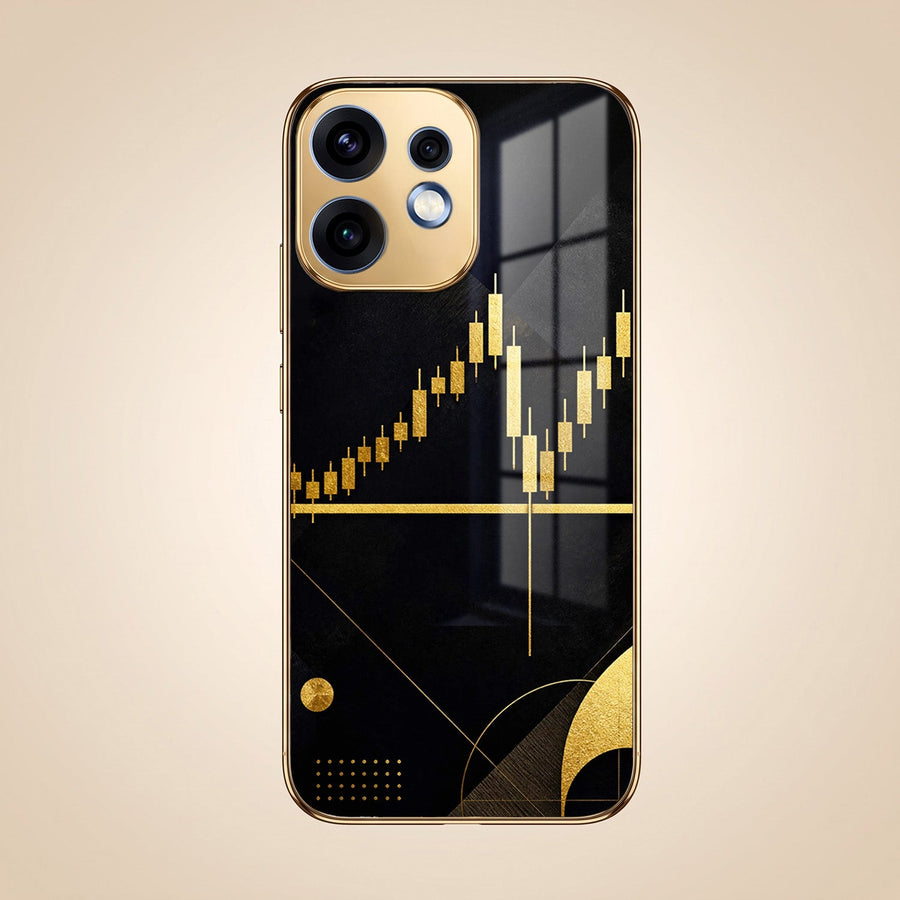 Oppo Reno 16 5G Trading Candles Gold Electroplated Glass Phone Back Case